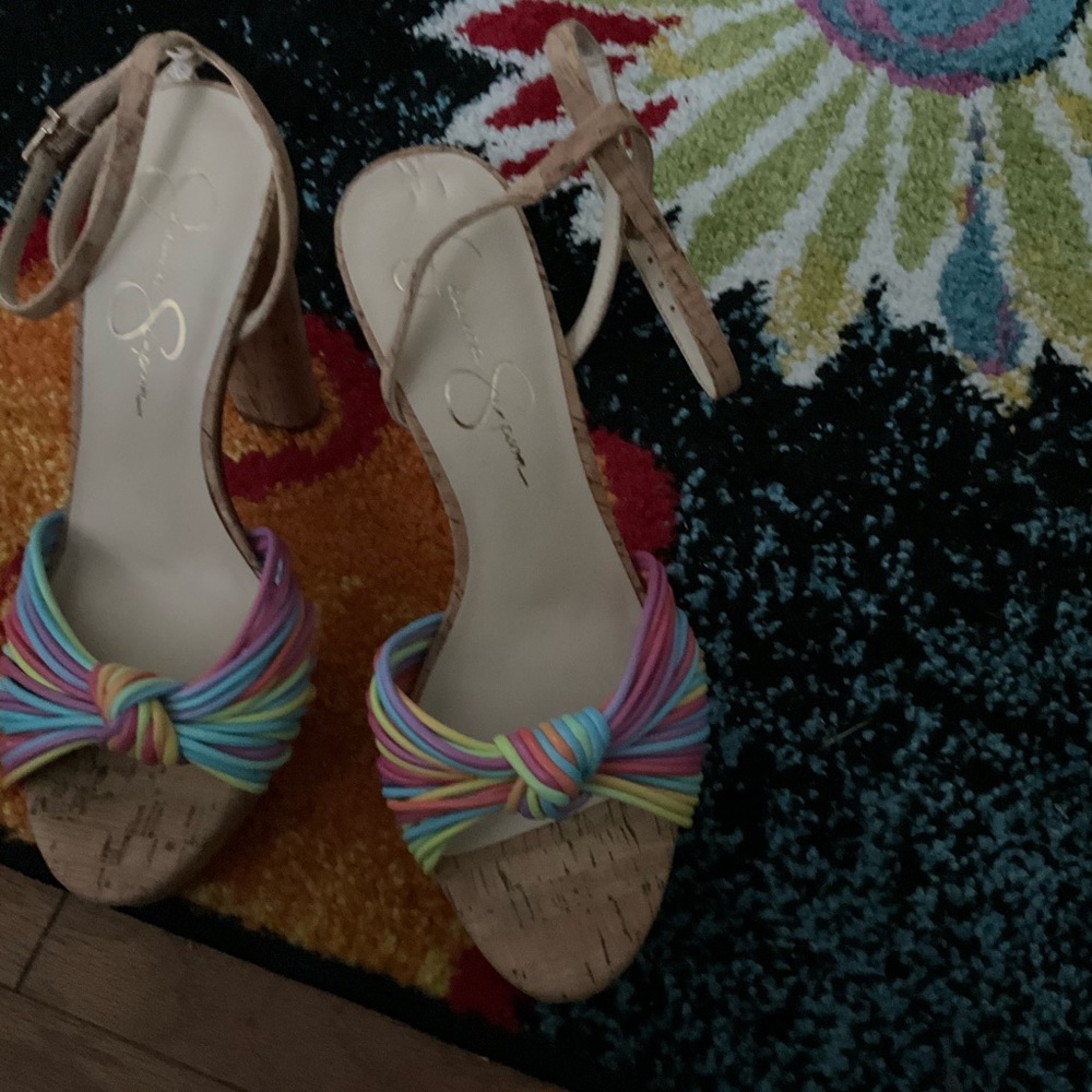 Jessica Simpson Rainbow Strappy Heels